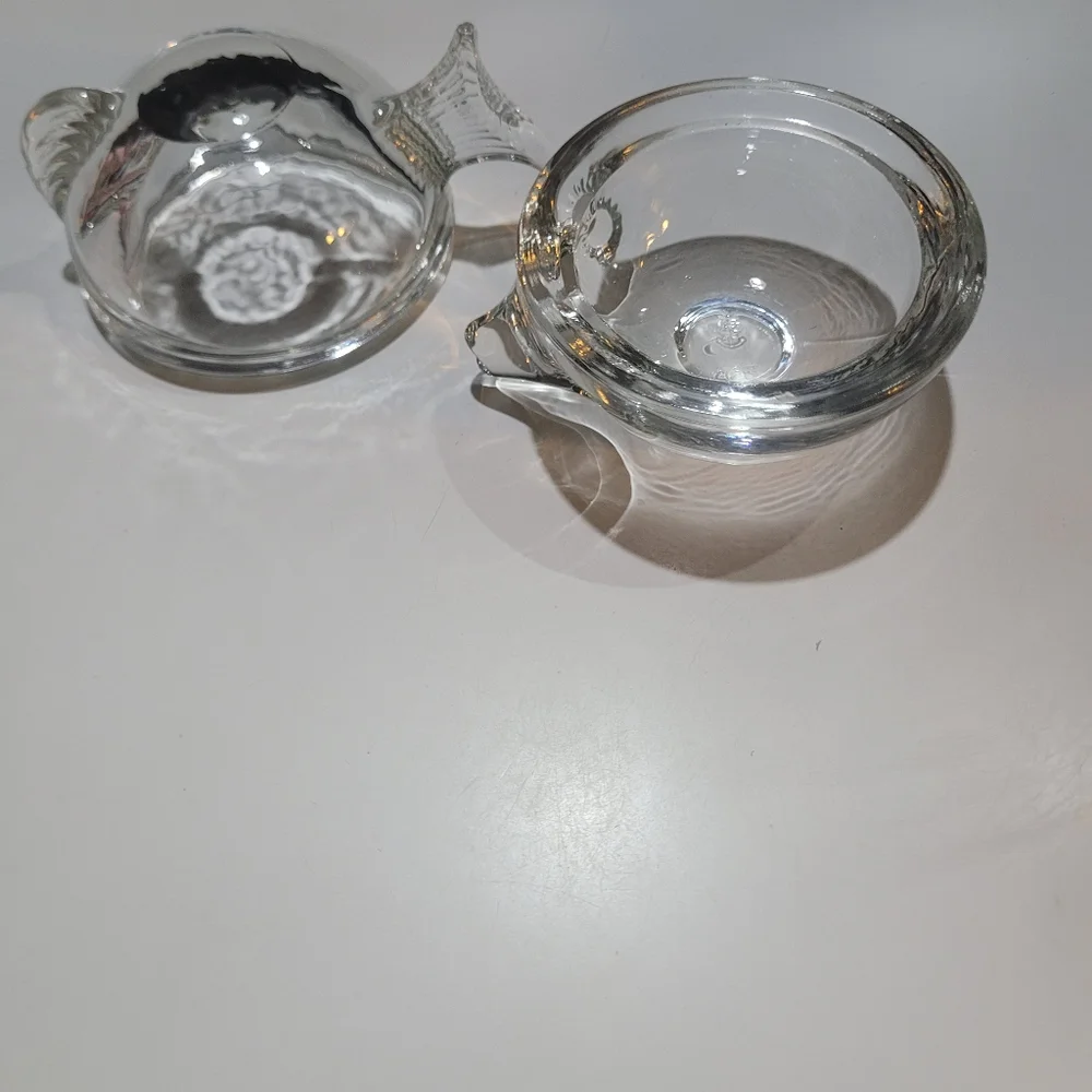 Anchor Hocking Vintage Clear Glass Blow Fish Trinket Bowl